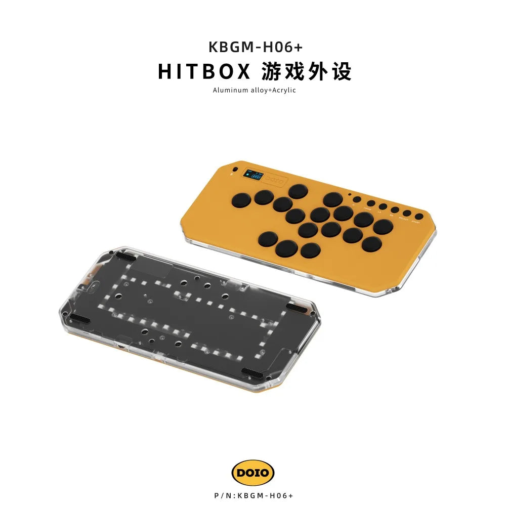DOIO KBGM-H06+ Aluminum Alloy Wired HITBOX Portable for Street Fighter Gamer Keyboard with Screen Ergonomics Gaming Accessories