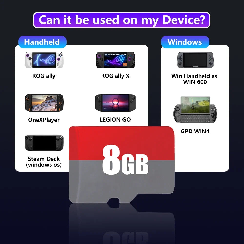 Retrobat 8GB Game TF Card for ROG Ally, 3168 Retro Games