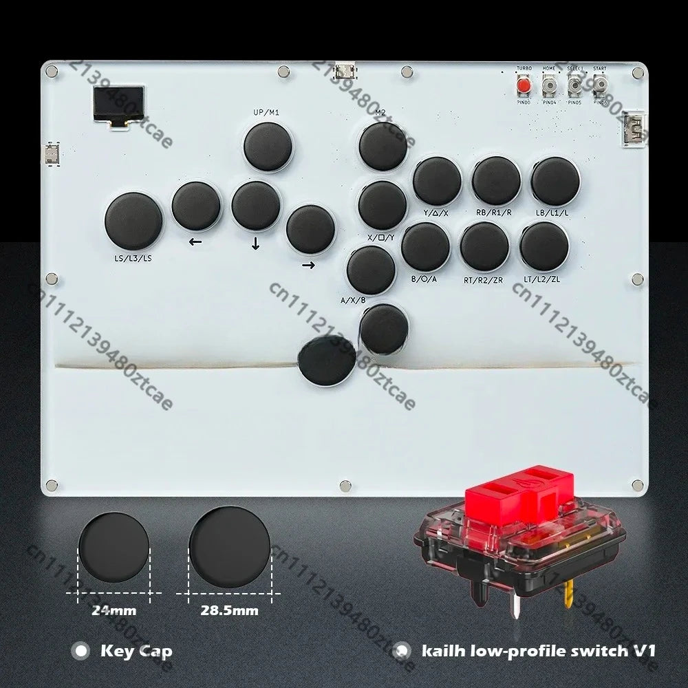 Leverless Hitbox Game Controller Fighting Joystick, Portable Duelpad Style Game Stick for Multi Platform Gaming Entertainment