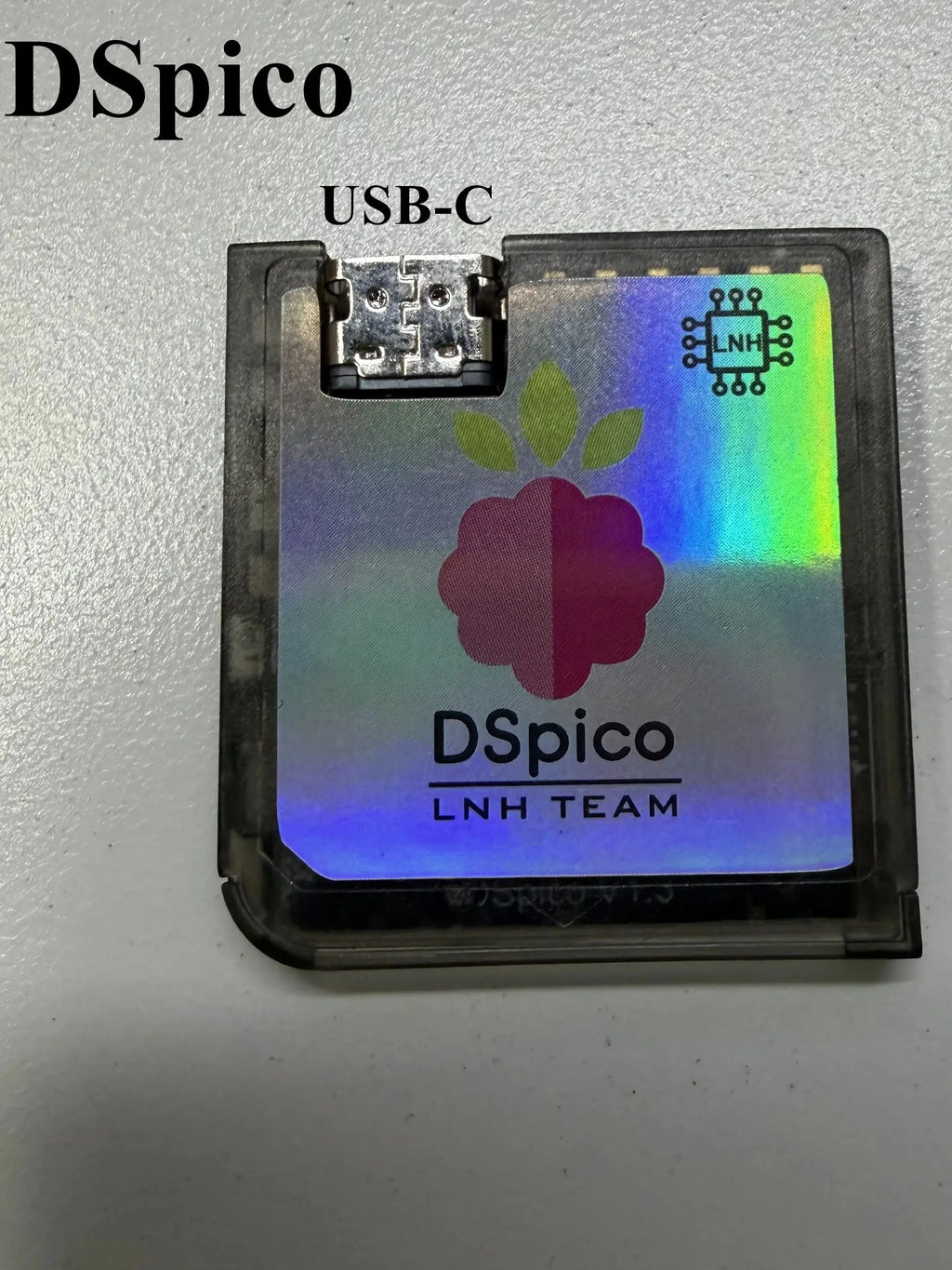 DSpico Flashcart USB-C Black Transparent Shell for DS/DSi/3DS/2DS