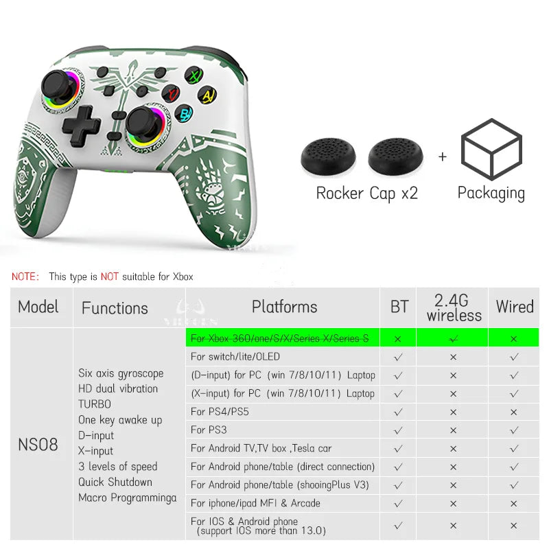 VILCORN Wireless Pro Controller for Switch OLED Lite Steam Deck
