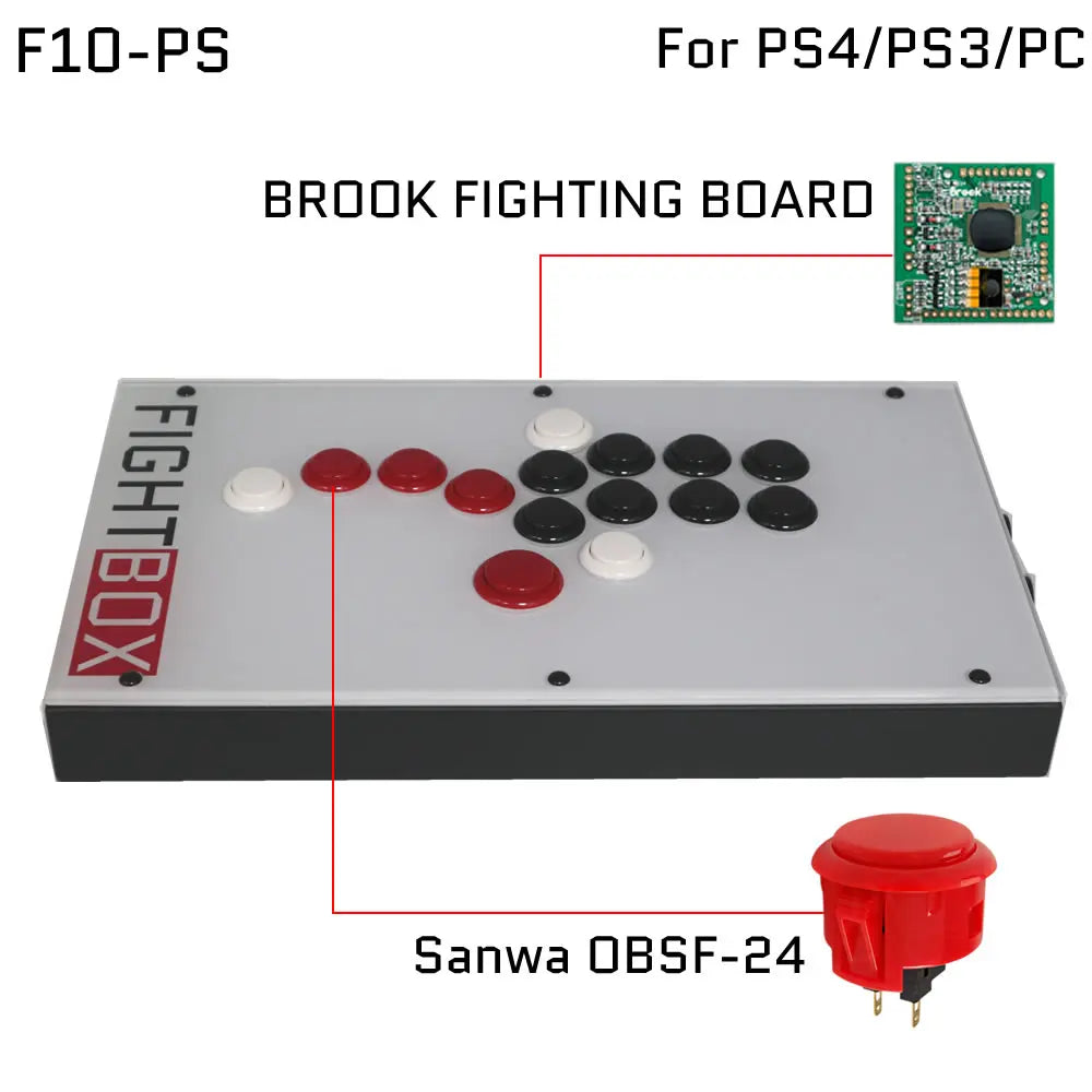 FightBox F10 All Button Leverless Arcade Game Controller for PC/PS/XBOX/SWITCH