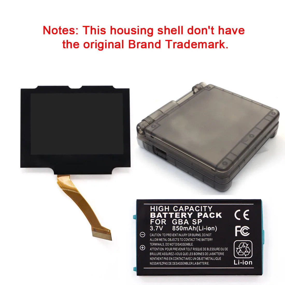 GBA SP V5 3.0 Inch IPS Screen Kit with 3.7V Rechargeable Pack