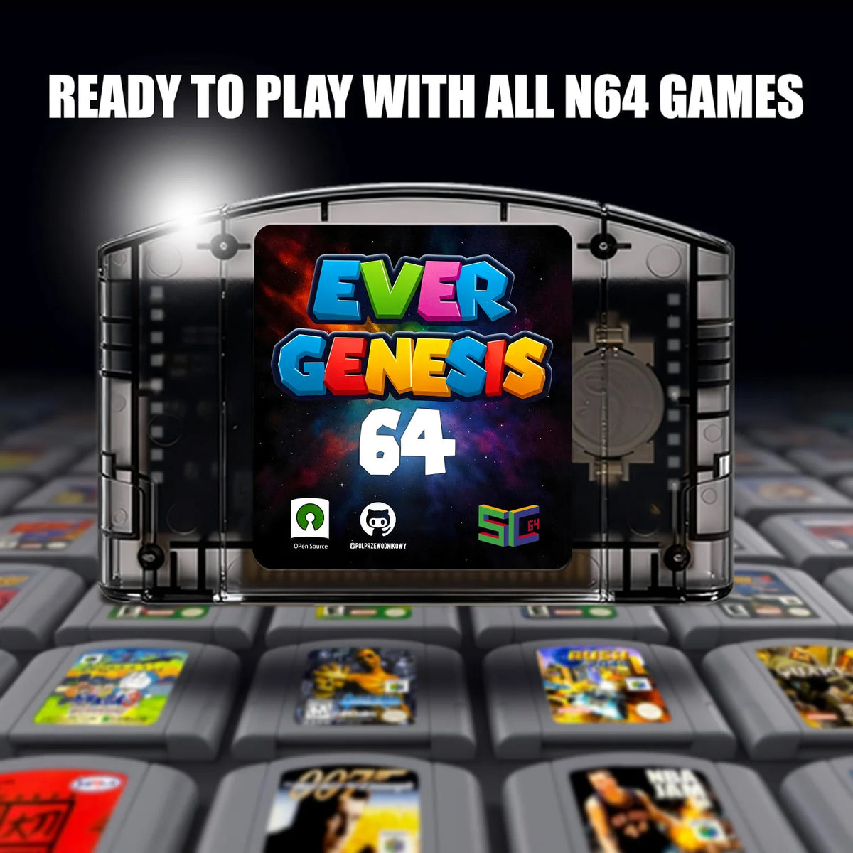 SC64 N64 Flash Cart with 64GB Card, Over 10000 Preloaded Games