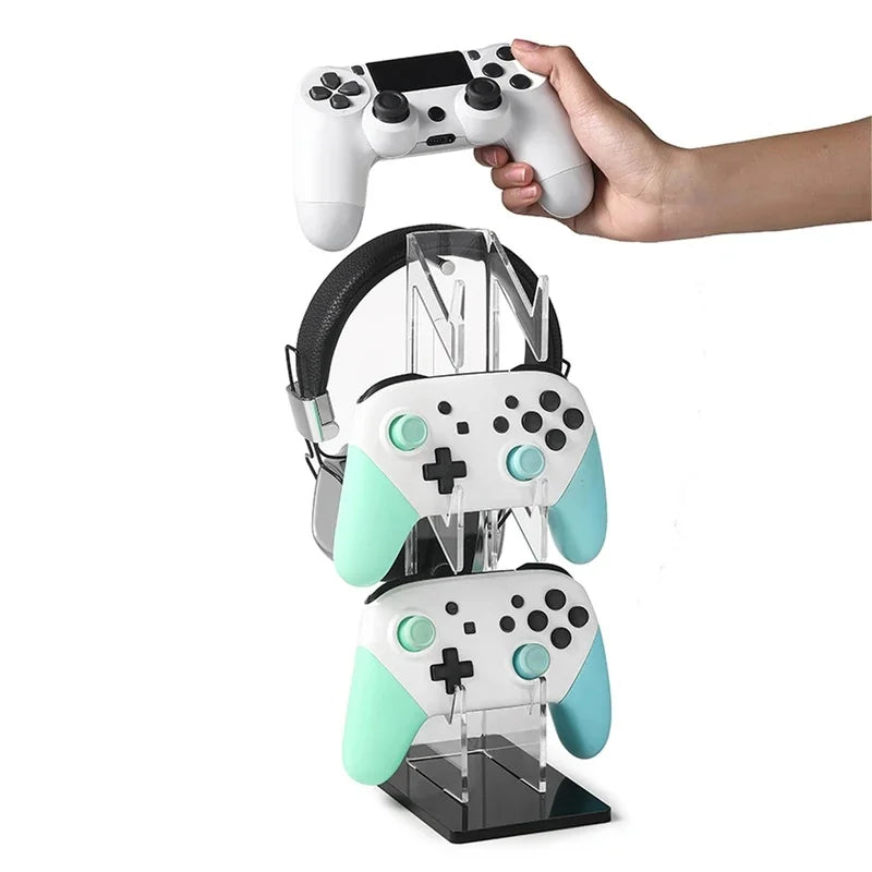 Three layer gaming controller headphone universal stand suitable for Xbox, PS4, PS5, Switch controller