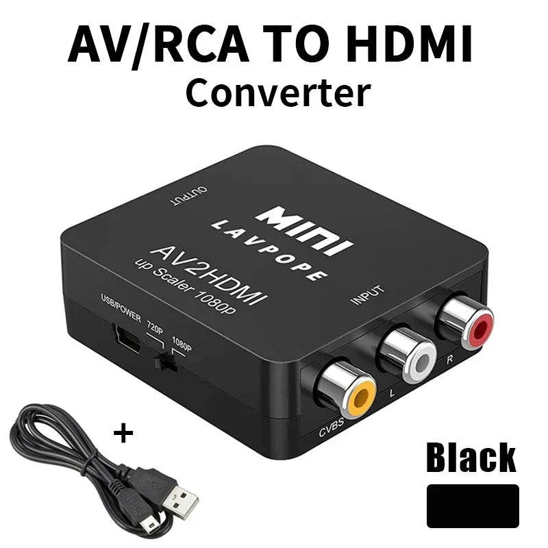 RCA to HDMI Converter for PS1, 1080p/60Hz or 720p/60Hz