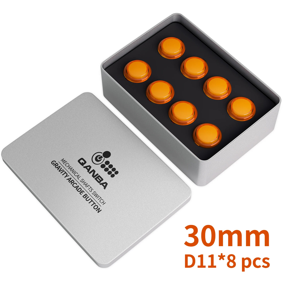QANBA Gravity KS Arcade Buttons Mechanical Shafts Silent Pushbutton 30mm 24mm Snap-In Arcade Sticks DIY Parts (Boxed）