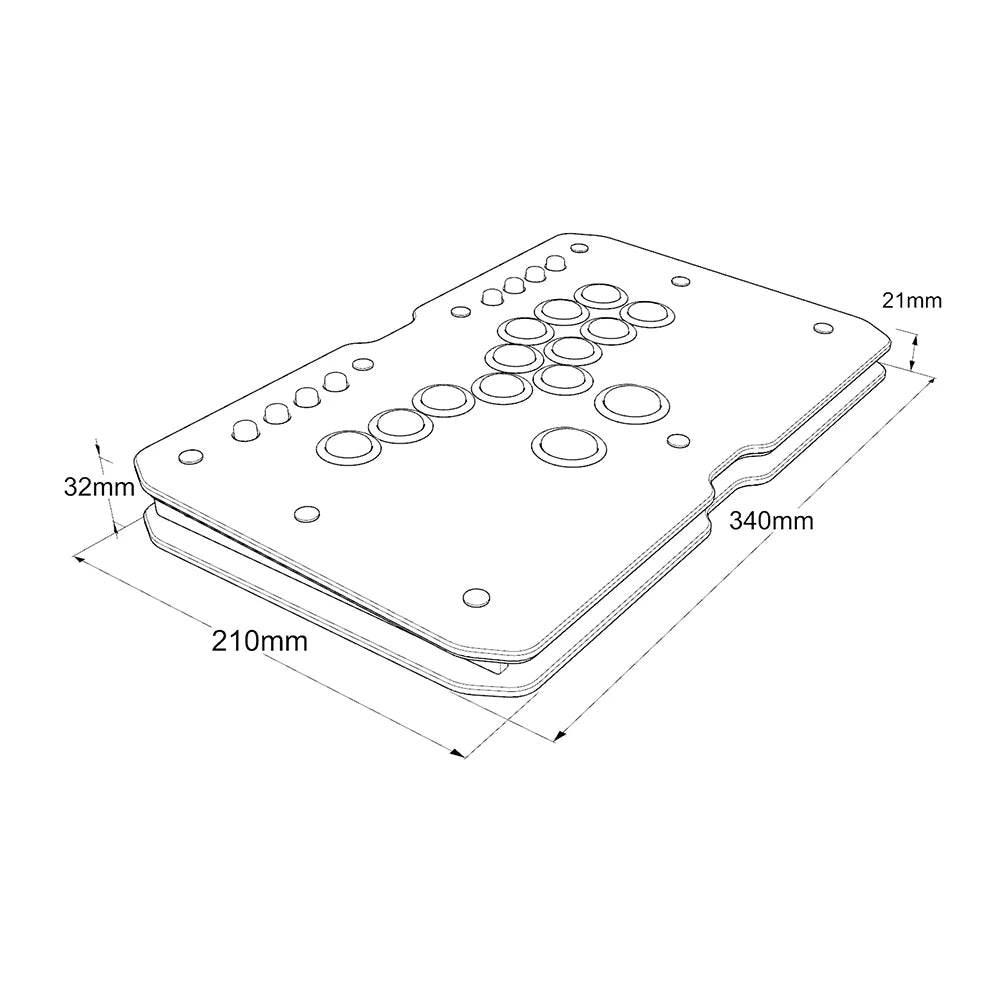 Punk Workshop Ultra BOX HitBox Controller SOCD Supported Fighting Stick for PC with PKB 2040 PWS V1 Mechanical Buttons
