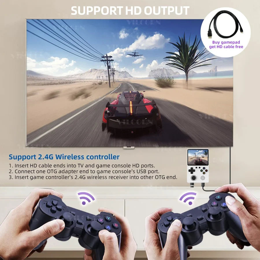 GB350 Handheld Game Console 3.5inch Portable Video Game Console 64G 128G For PS1/MAME/GameBoy Pocket Video Game Player HD Output