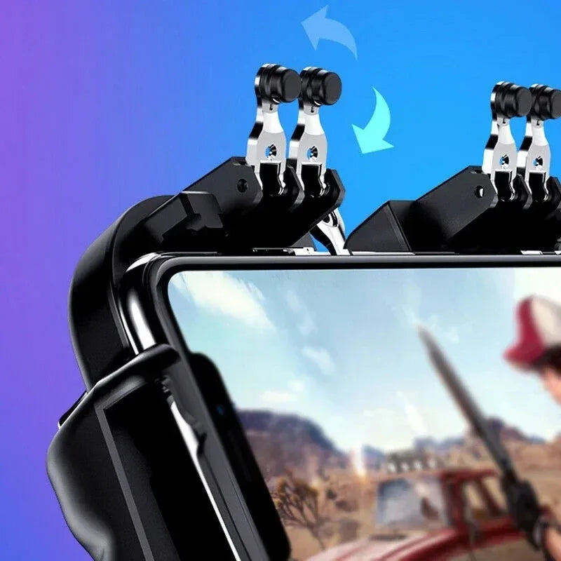 H9 Six Finger Mobile Phone Trigger Gamepad for PUBG, iOS Android