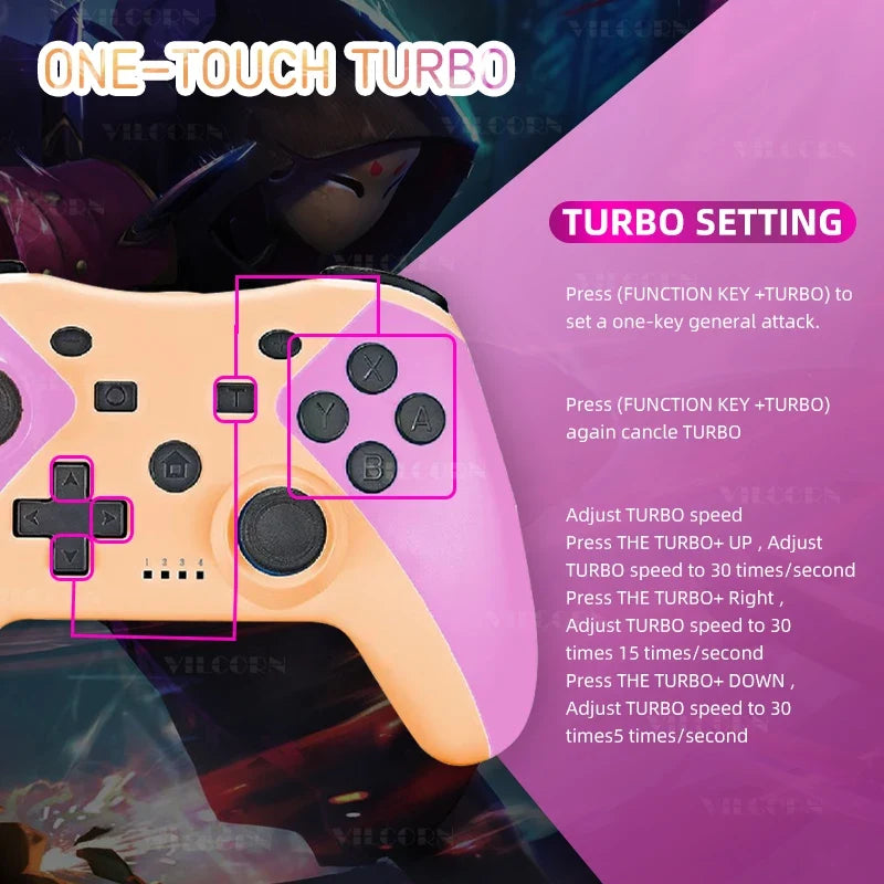 Wireless Bluetooth Gamepad for Switch, OLED, Switch Lite, PC