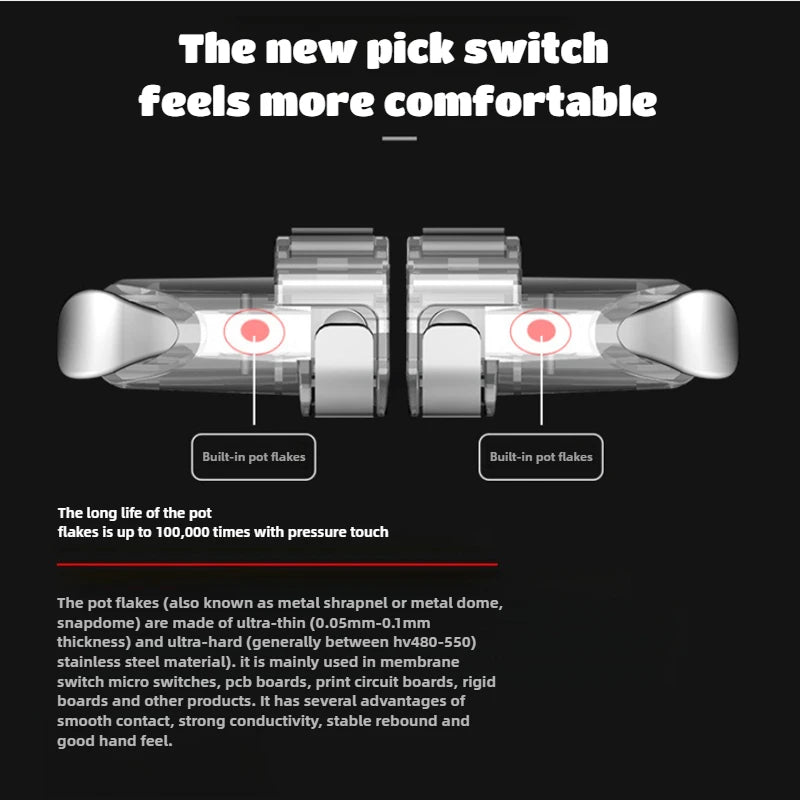 K03 Mobile Phone Game Trigger Controller 4 Fingers PUBG Gamepad Joystick Aim Shooting L1 R1 Alloy Key Button for iPhone Android
