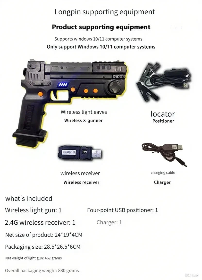 XGUNNER Wireless Light Gun with Recoil and Vibration for PC