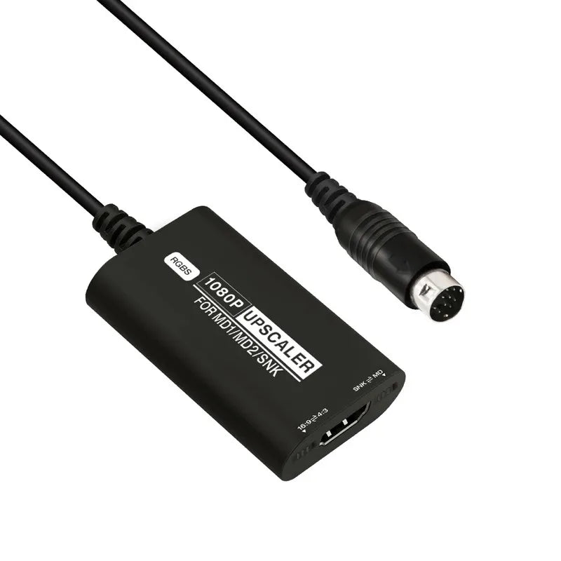 RGBS Upscaler For SEGA MD1 MD2 SNK Game Console 1080P HDMI Converter Adapter with 16:9/4:3 Aspect Ratio Switch