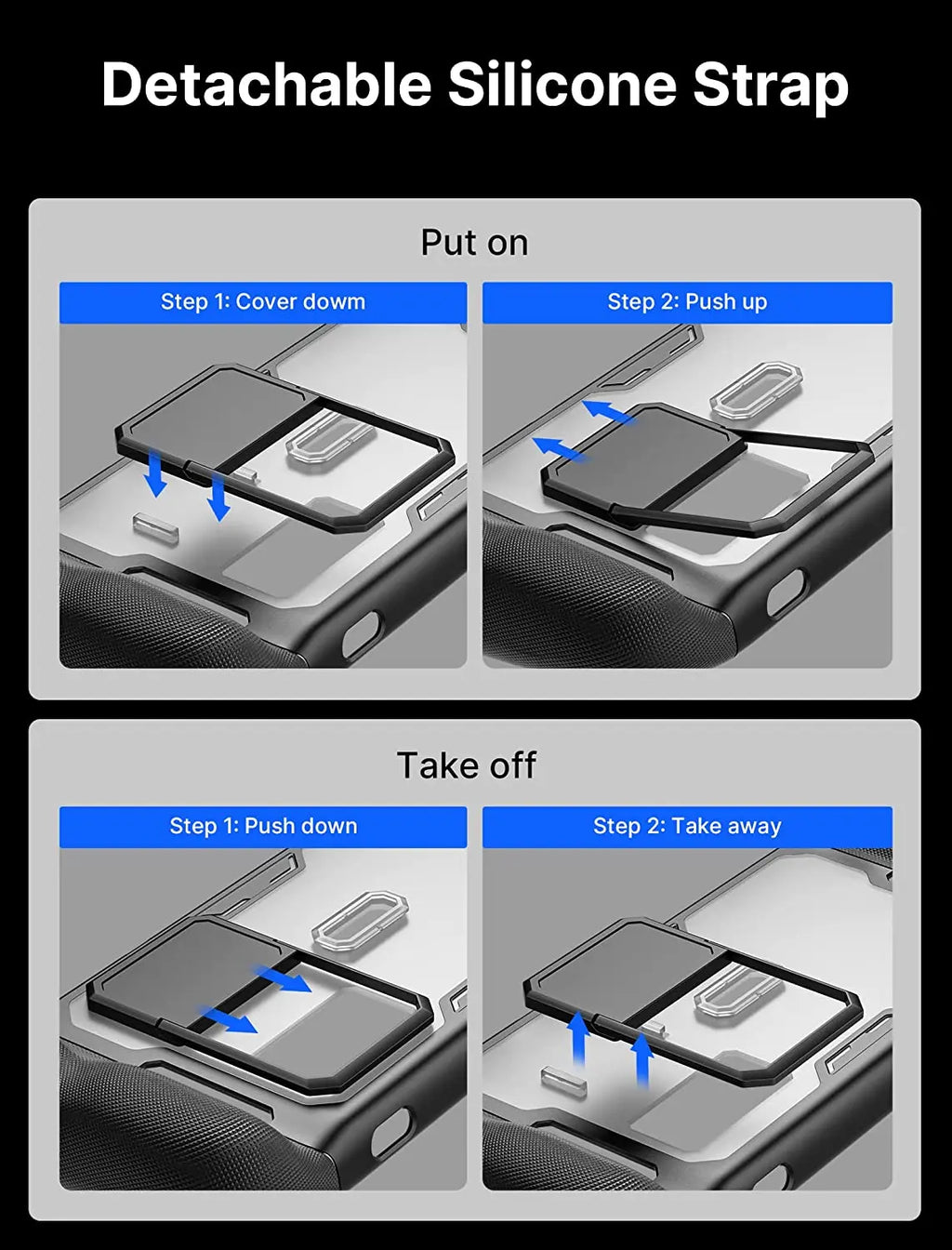 JSAUX PC0104 ModCase for Steam Deck OLED,Protection Case with Front Cover,Back Shell,Metal Bracket and Strap for Steam Deck OLED