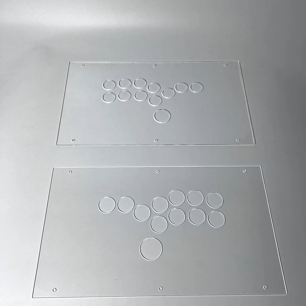 Arcade Controller DIY Panel FightBox Custom Panel F Series 35cm x 20cm Hitbox Style Transparent Glossy Frosted Panel with Screws