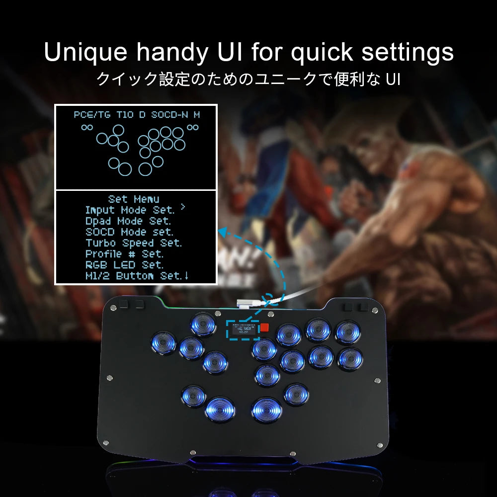 Duelpad Zen16 Fightstick Arcade Joystick For PC/PS4 Controller Hitbox Keyboard For Steam/Switch