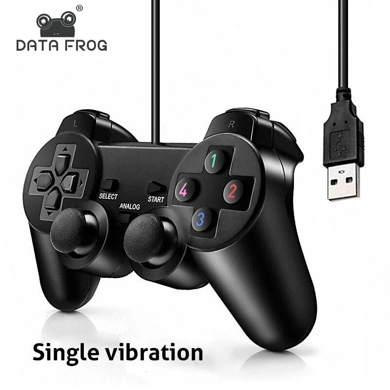 Data Frog Wired Gamepad for PS2 Controller for PS2 Joystick for Playstation 2 Vibration Shock Joypad Wired USB PC Control