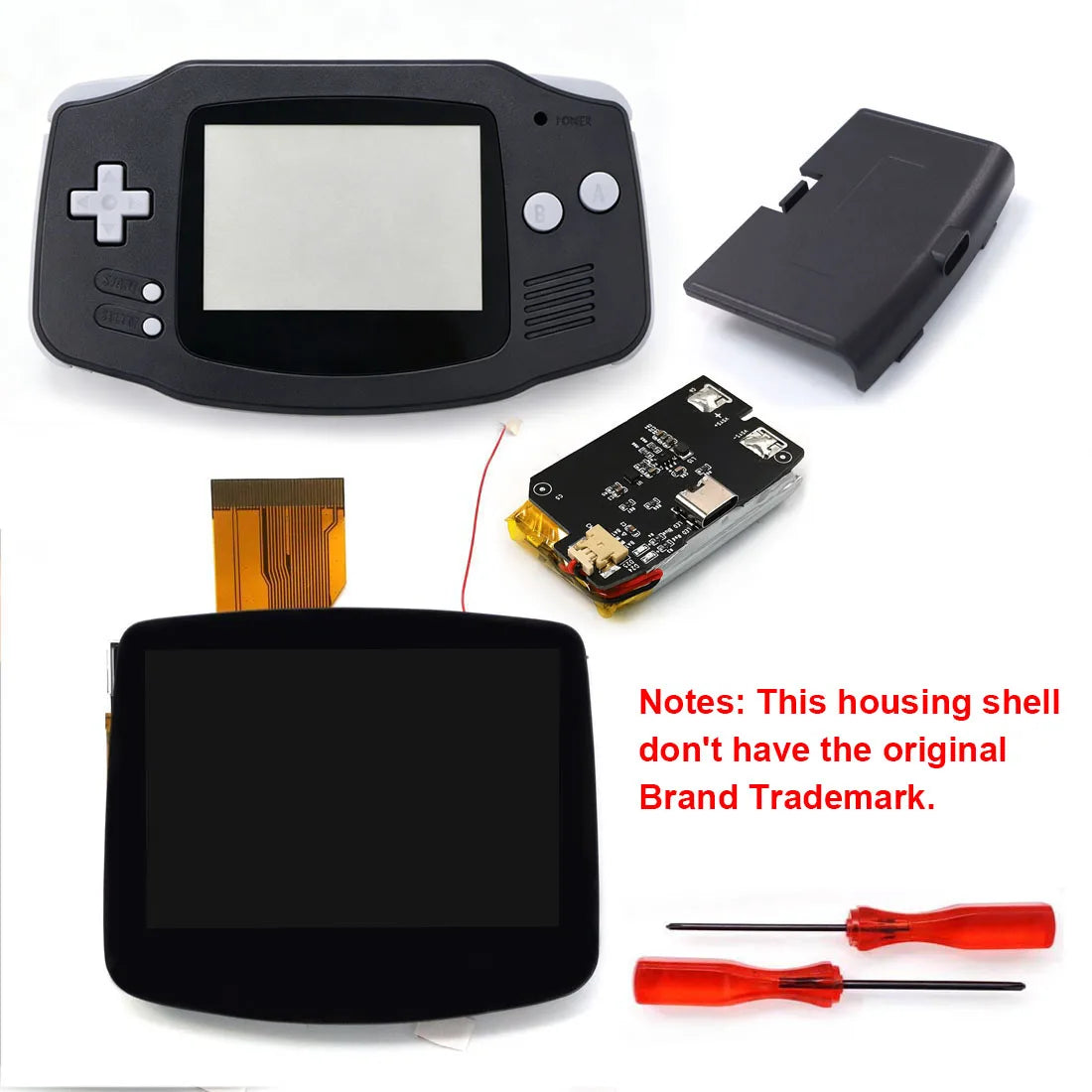 HISPEEDIDO GBA V5 720x480 IPS Drop-in Screen Kit with Shell