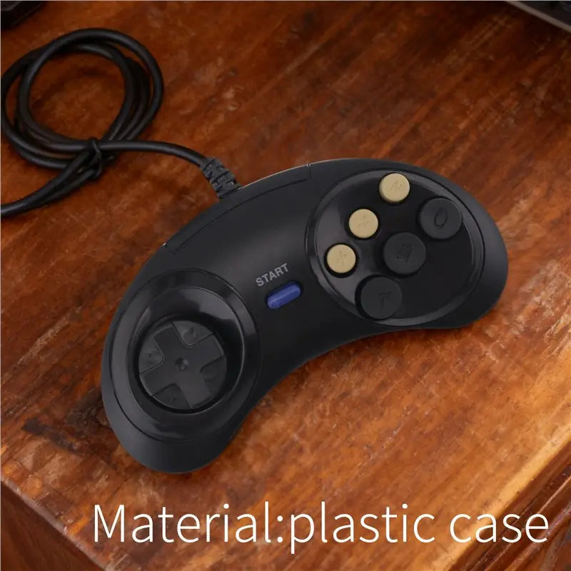 ABZW Classic Retro 6 Buttons Wired Handle Game Controller Gamepad Joystick Joypad For Sega Md2 Pc Mac Mega Drive Gaming Accessor