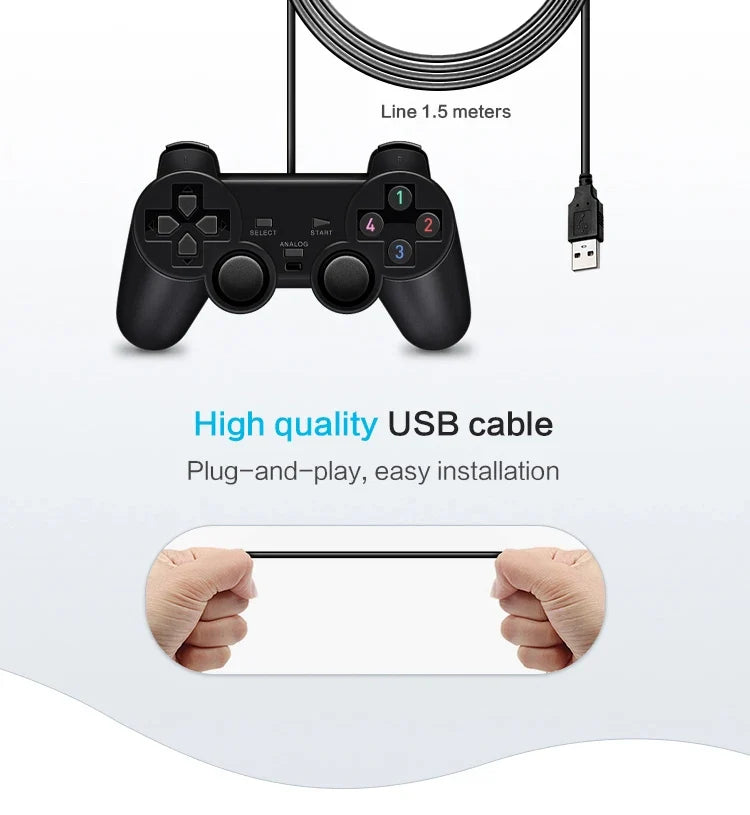 Data Frog Wired Gamepad for PS2 Controller for PS2 Joystick for Playstation 2 Vibration Shock Joypad Wired USB PC Control