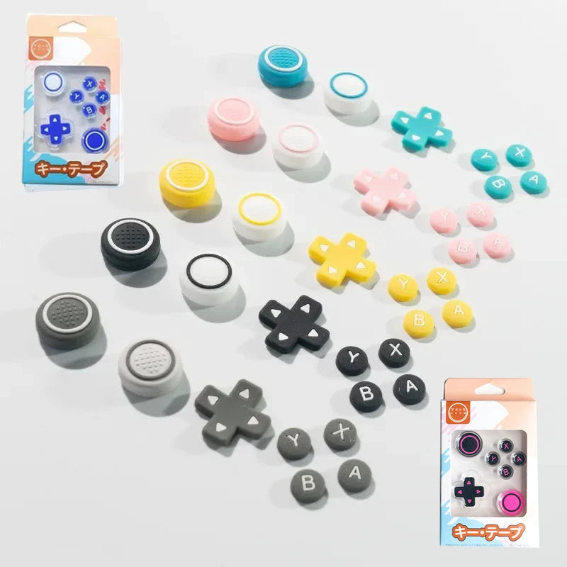 Silicone Soft D-pad Cross Direction Button ABXY Key Sticker Skin Case For Switch Lite Thumb Stick Grip Cap Cover Protector