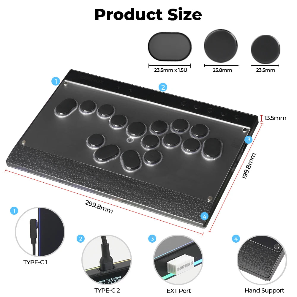 Haute42 COSMOX C16S Leverless Controller for Switch, PS4, PS5