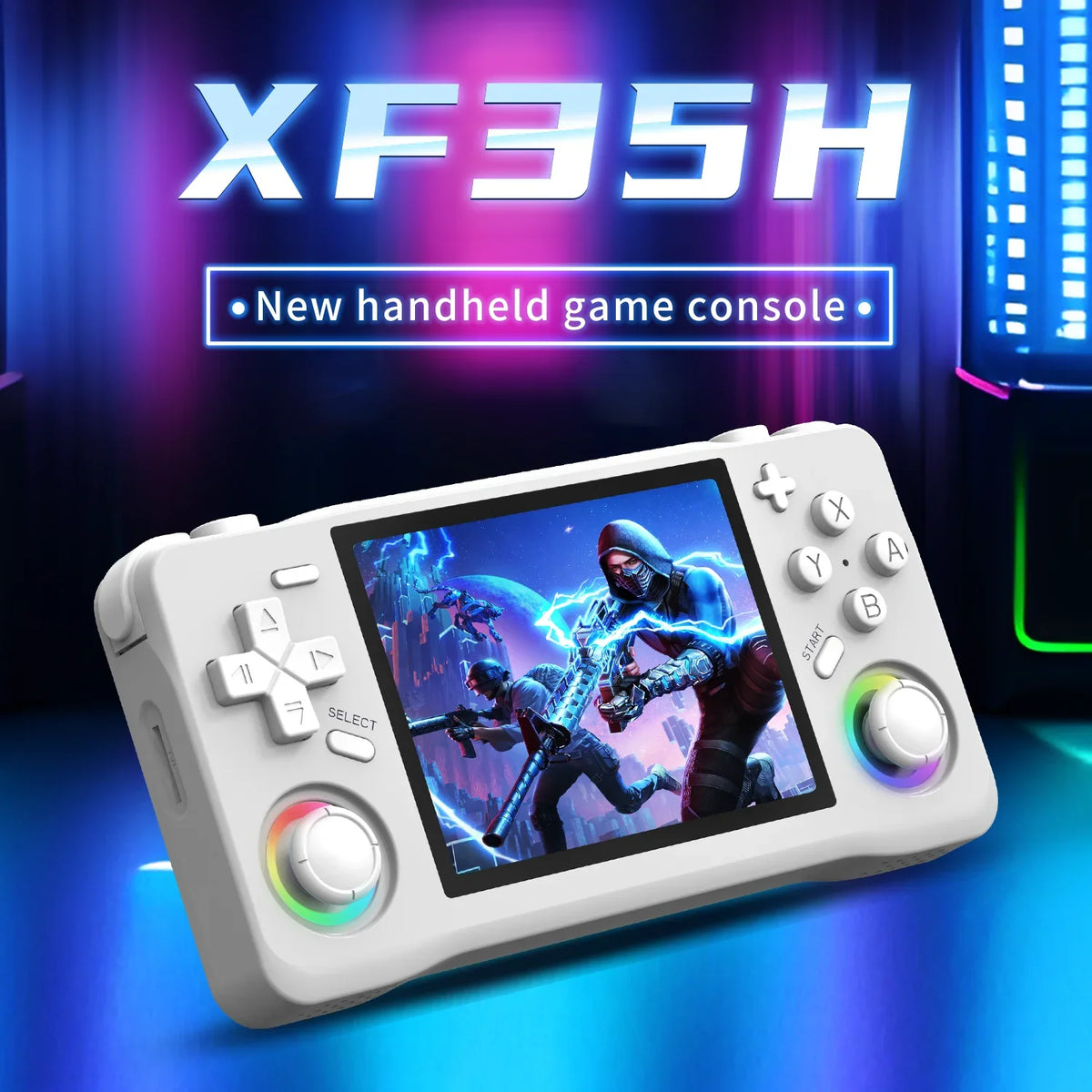 2025 New Retro XF35H Handheld Video Game Console Portable 3.5 Inch IPS Screen 128GB Preloaded Games Linux System Pocket Player
