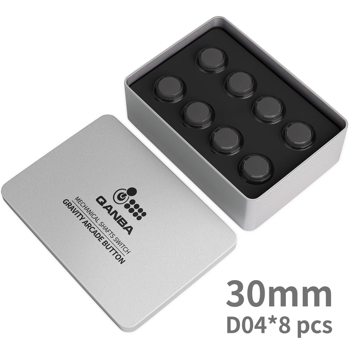 QANBA Gravity KS Arcade Buttons Mechanical Shafts Silent Pushbutton 30mm 24mm Snap-In Arcade Sticks DIY Parts (Boxed）