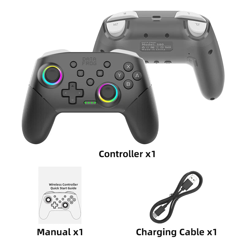 DATA FROG Pro Controller for Switch, OLED, Lite, 1000mAh