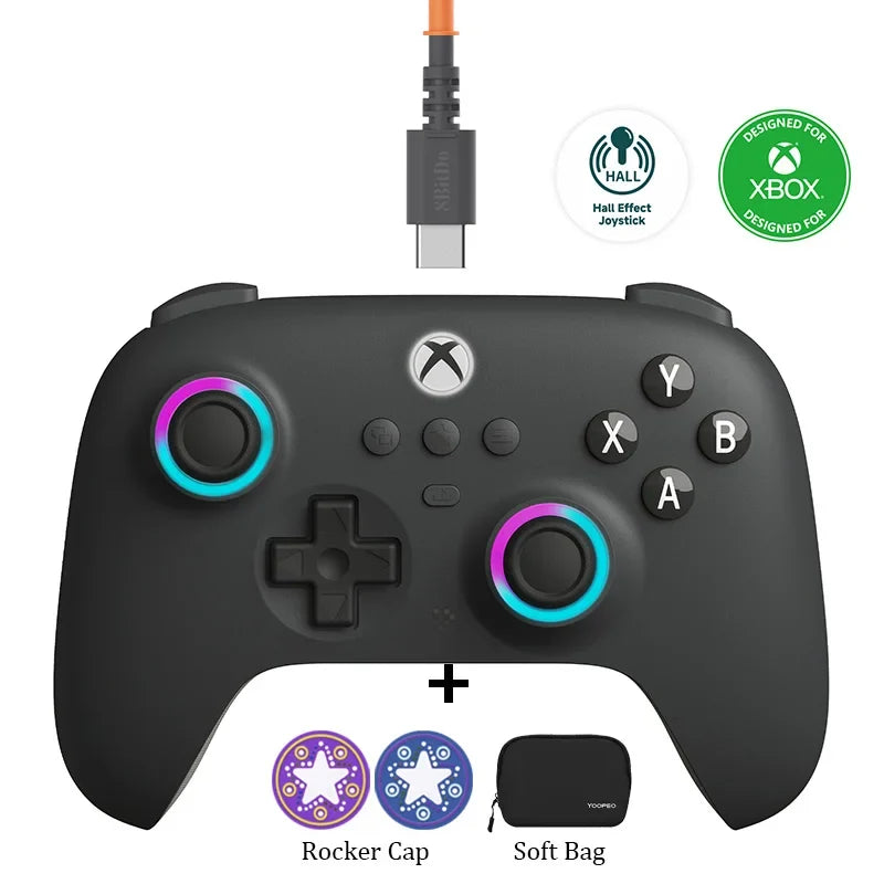 8BitDo Ultimate C Wired Xbox Controller with RGB Fire Ring