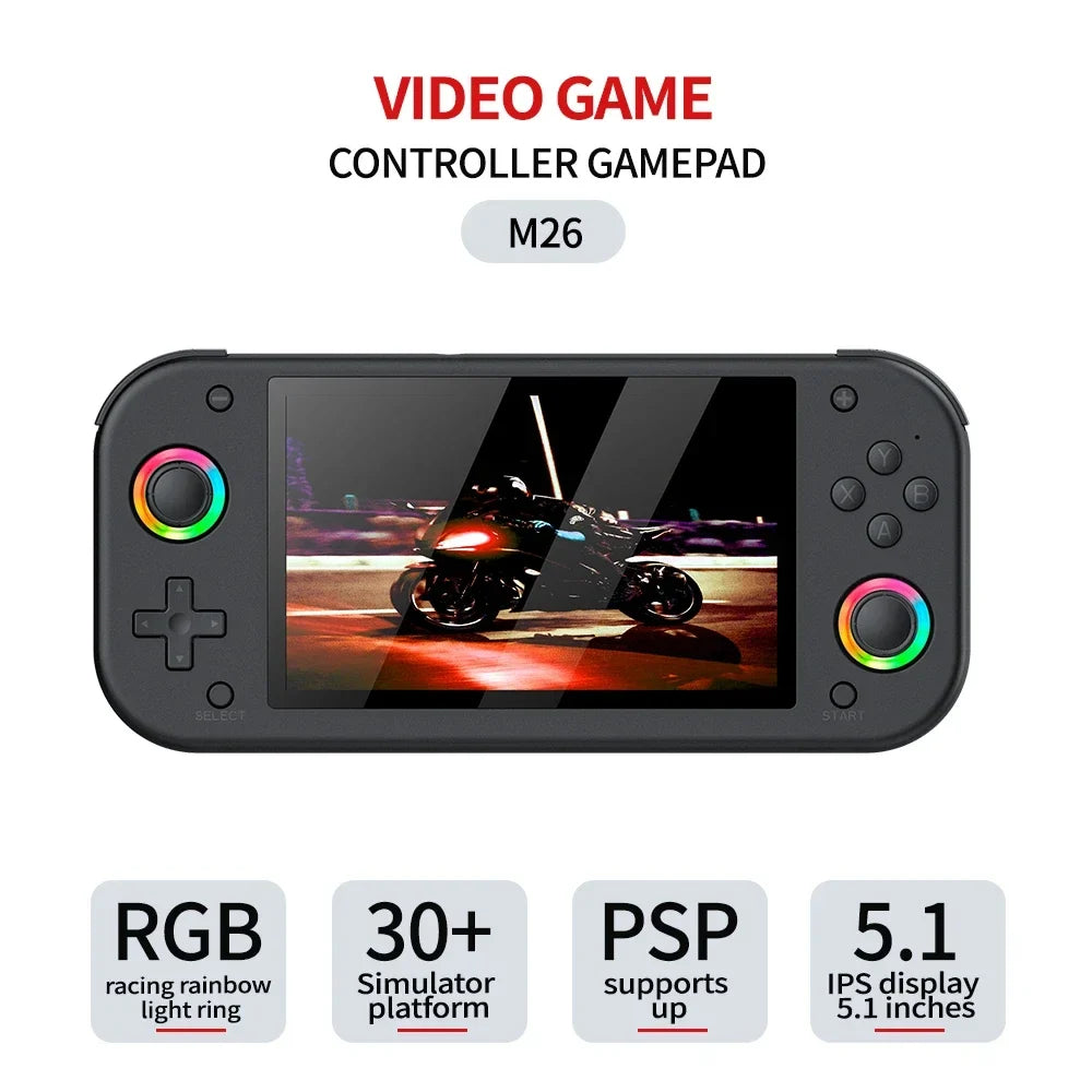M26 Handheld Game Console 5.1 Inch Screen, Up to 70000 Games