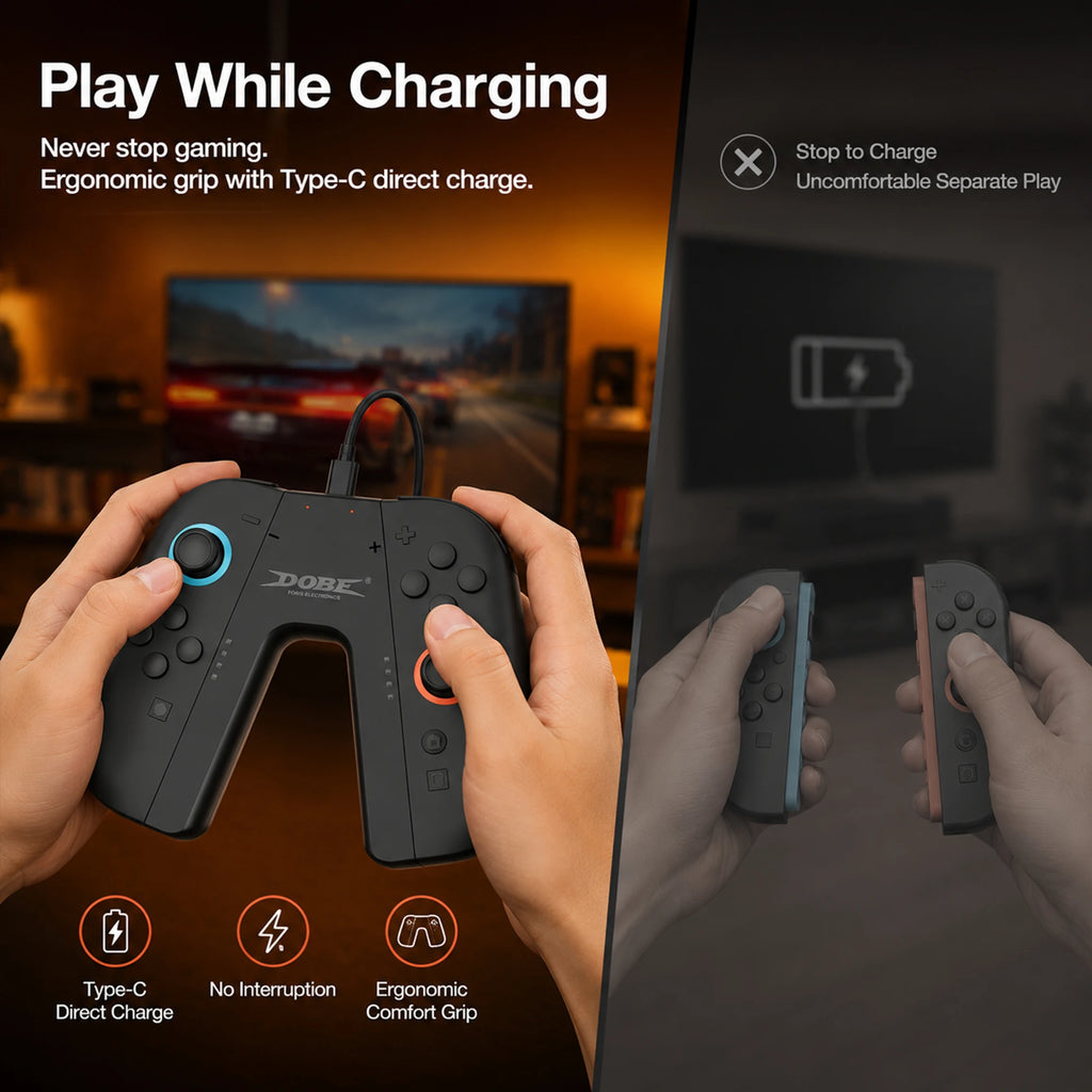 Nintendo Switch 2 Magnetic Charging Grip for Joy-Con Controllers