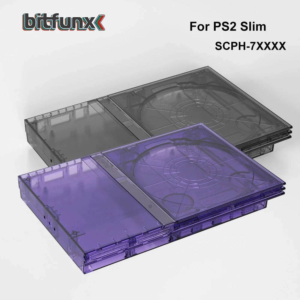 Bitfunx PS2 Slim Transparent Replacement Shell Case 7W 9W