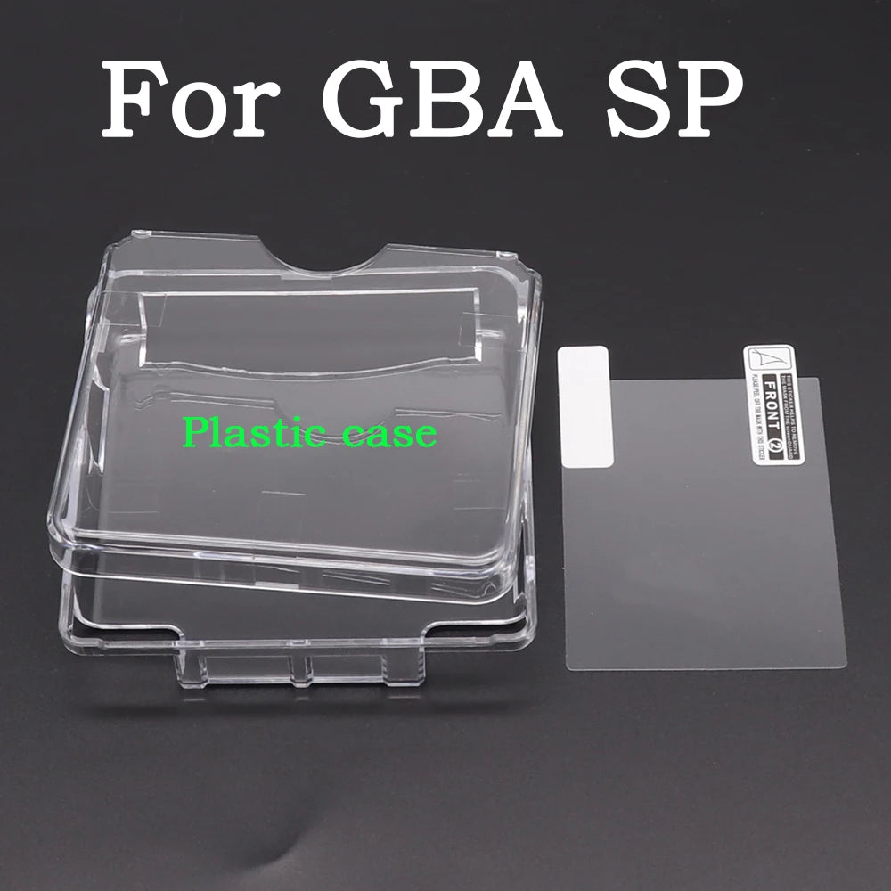 Clear Protective Cover Case Shell Housing For GBA SP Game Console Crystal Cover Case TPU Shell  Screen Protector Film