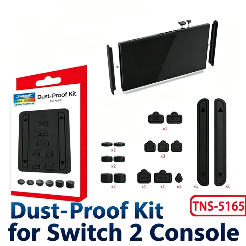 Dust Plug Set for Nintendo Switch 2, 16-in-1 Thumb Grip Caps