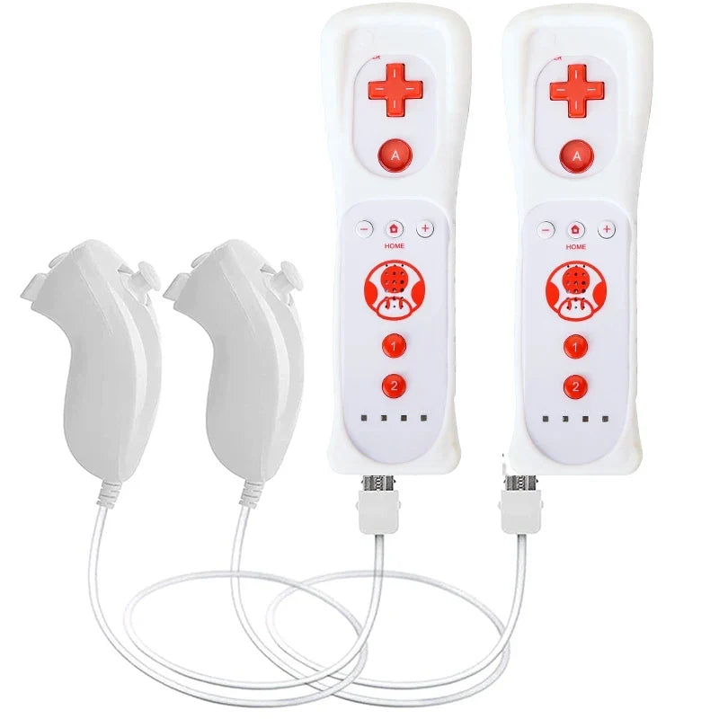 2 in 1 For Nintendo Wii Controller Set Optional Motion Plus Joystick Wireless Remote Gamepad with Silicone Case Video Game