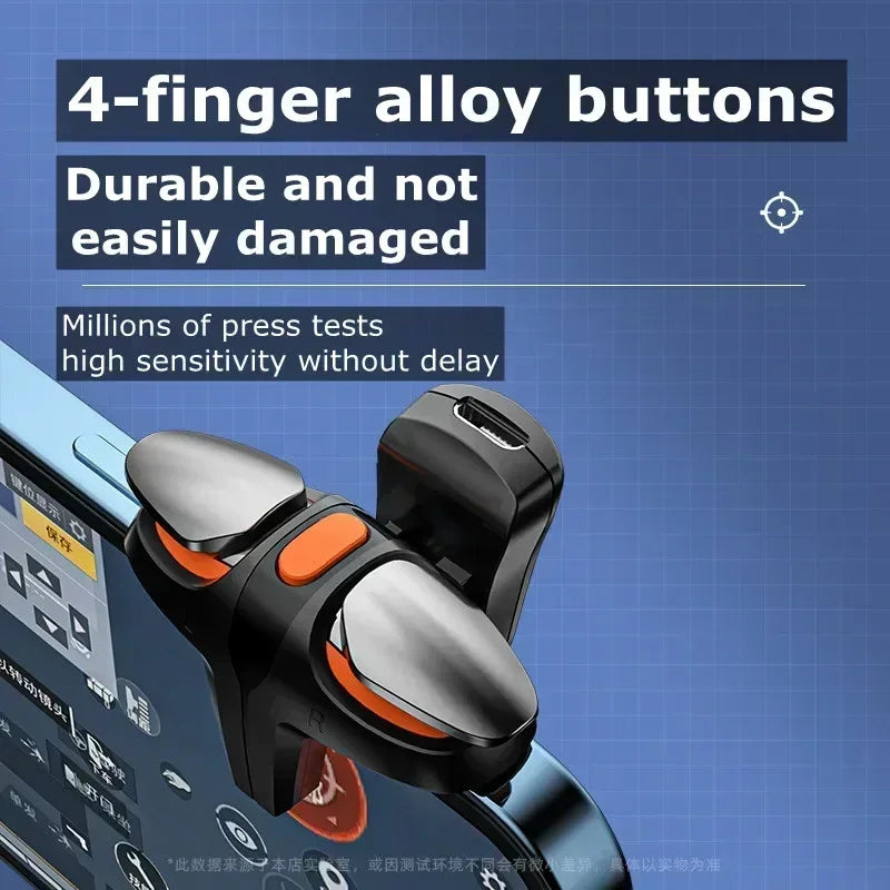 JS68 Mobile Phone 4 Finger Game Trigger for PUBG, iOS and Android