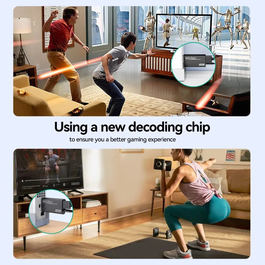 Wii to HDMI Converter Adapter with 720p or 1080p Output