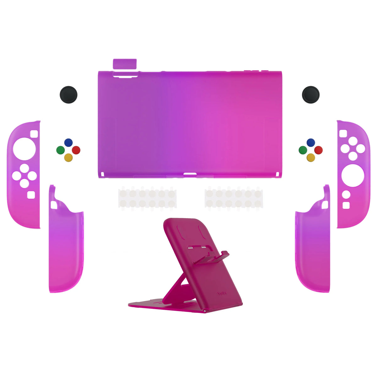 PlayVital Dockable Grip Cover for Nintendo Switch 2, Anti-Scratches Shell Clear Protective Case with Foldable Stand & Thumb Grip