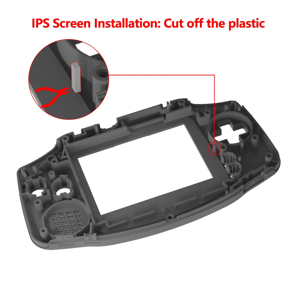 eXtremeRate IPS Ready GBA Shell, Clear Atomic Purple/Black