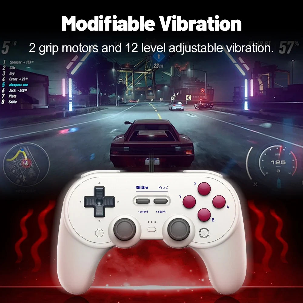 8BitDo Pro 2 Wired Gamepad for Nintendo Switch PC Gamepad RetroPie Raspberry Pi Ultimate Software Adjustable Hair Triggers