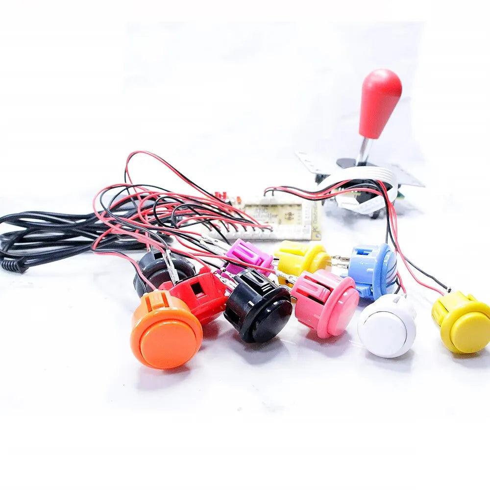 Arcade DIY Kit 8-Way Joystick Buttons USB Encoder, 1P/2P for PC