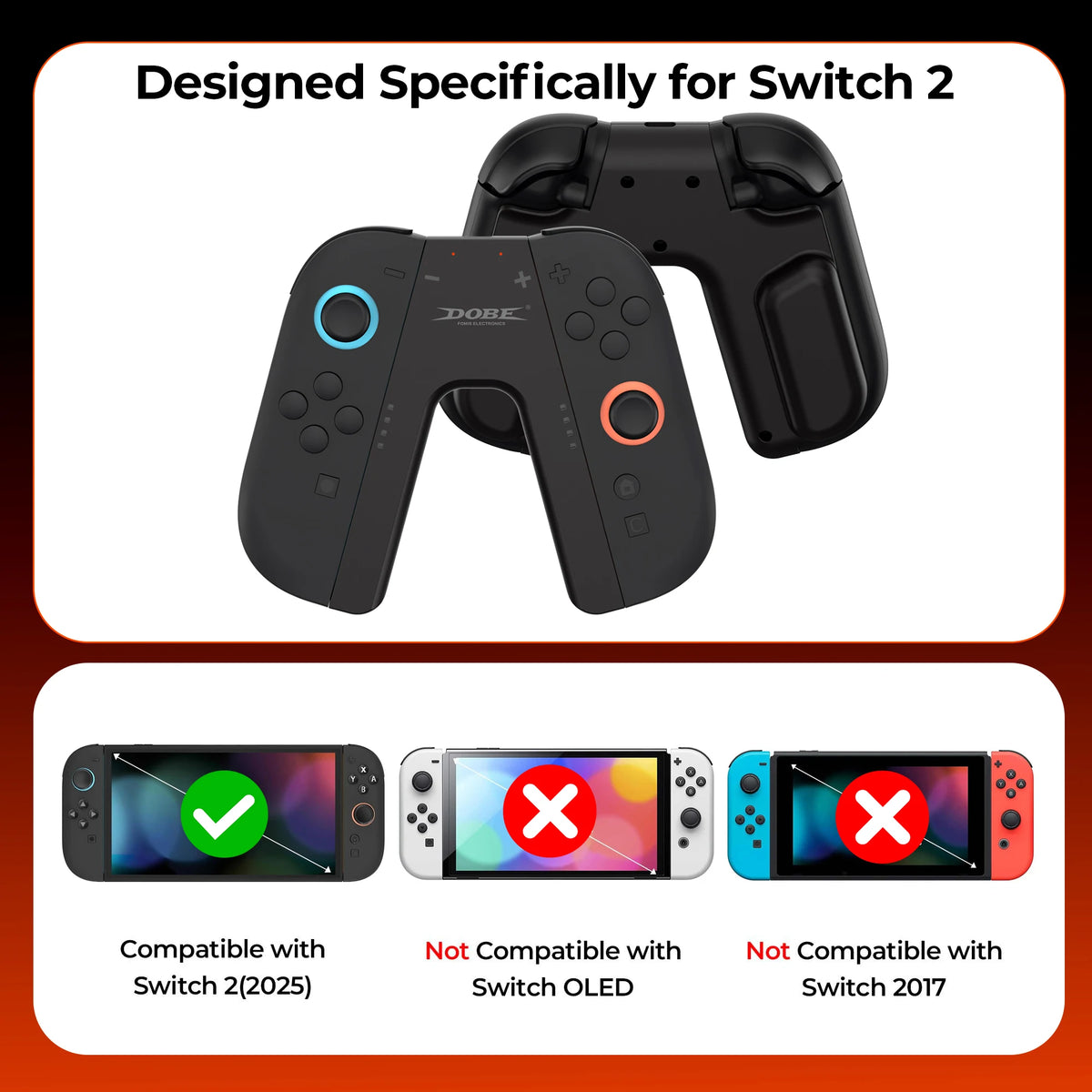 Nintendo Switch 2 Magnetic Charging Grip for Joy-Con Controllers
