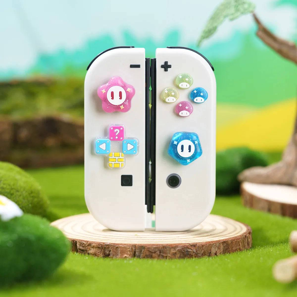 Joy-Con Cover for Nintendo Switch 2/OLED, Bling Mushroom Star