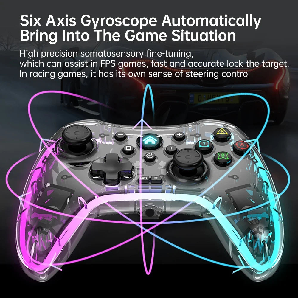 Wireless Controller for PS4 PS3 PC with RGB Lighting, Bluetooth