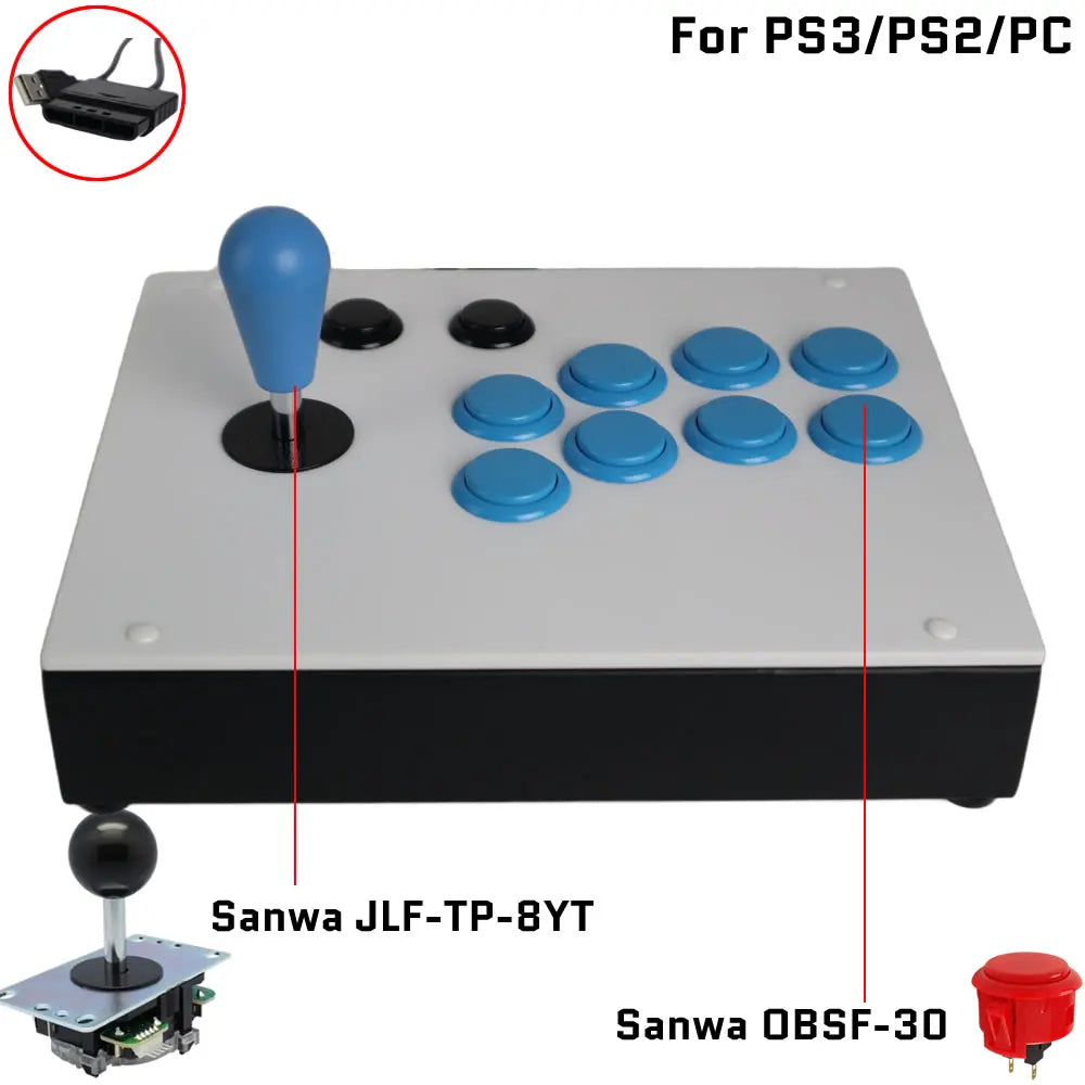 FightBox R4 Arcade Fight Stick with Sanwa Joystick for PS3/PS2/PC