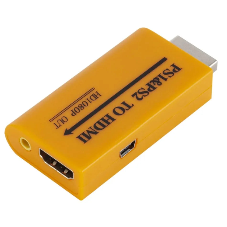 PS1/PS2 to HDMI Adapter Converter Up to 1080P Output For Monitor Projector Convert Video/Audio Game Plug and Play