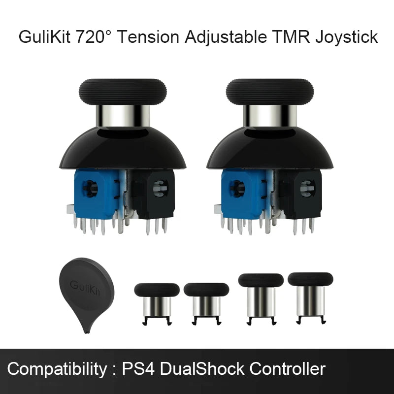 GuliKit 720° Adjustable Tension TMR Joystick Replacement Kit for PS5 PS4 Xbox Series Switch Pro Controller Anti-drift Stick