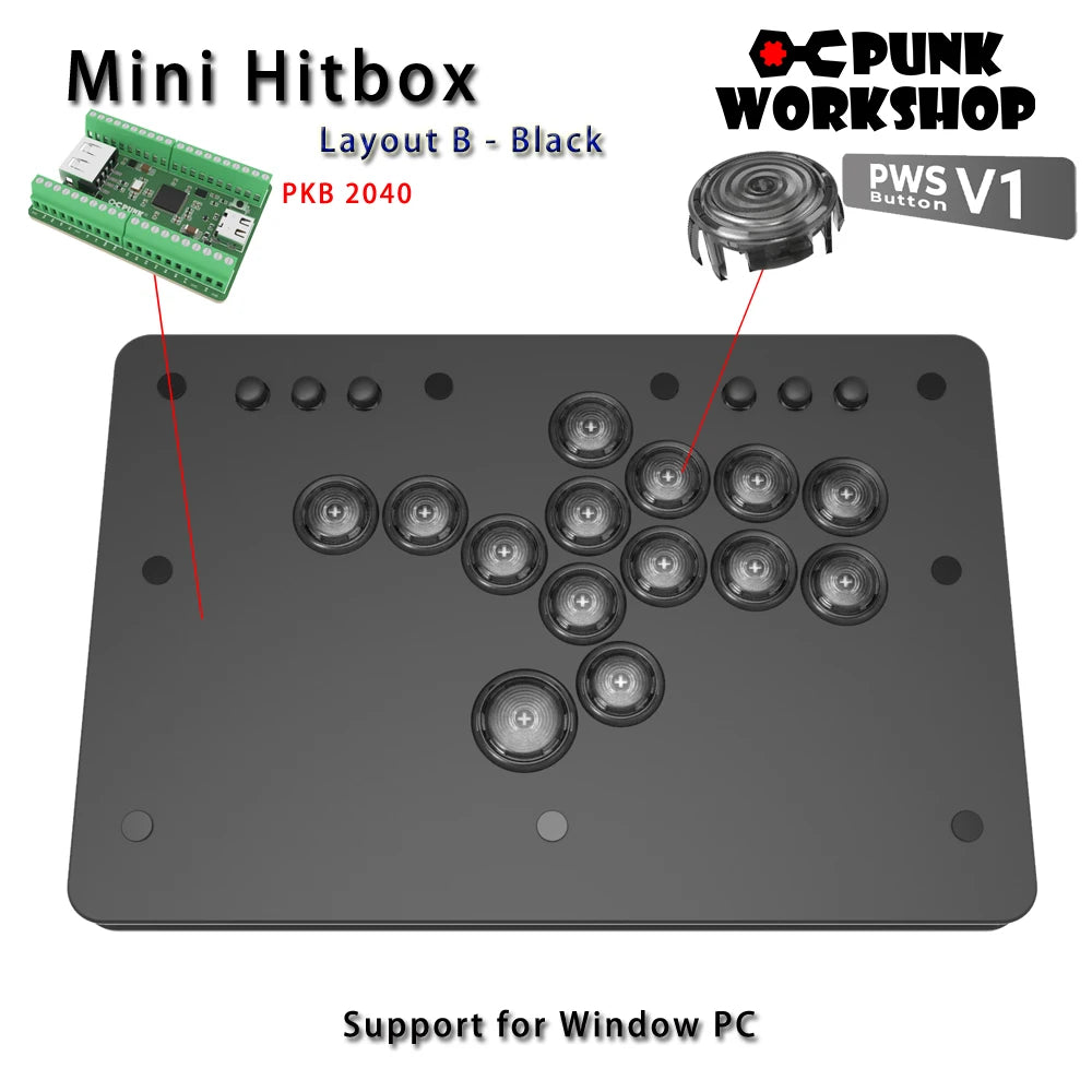 Punk Workshop Mini Hitbox V3 SOCD Fighting Stick for Switch/PC
